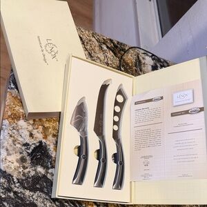 Lenox Black and Silver 3-Piece Cheese Knife Set